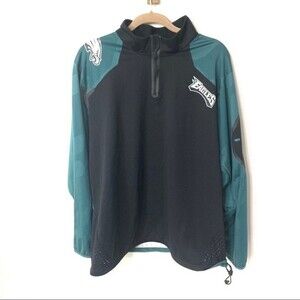 NIKE jacket black green Philadelphia Eagles half zip jacket xlarge